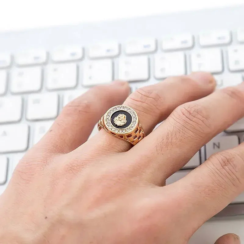 Medusa Ring for Men Inlaid with Zircon Fashion Domineering Rings Female Punk Style Jewelry Gifts Wholesale