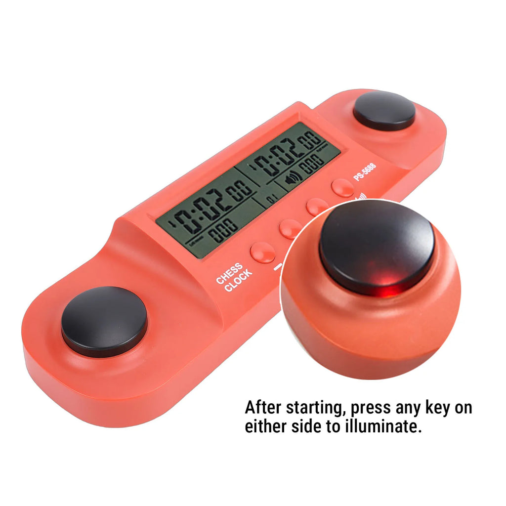Chess Clock Battery Operated HD Display Chess Timer for International Chess Chinese Chess Competition Portable Game Timer