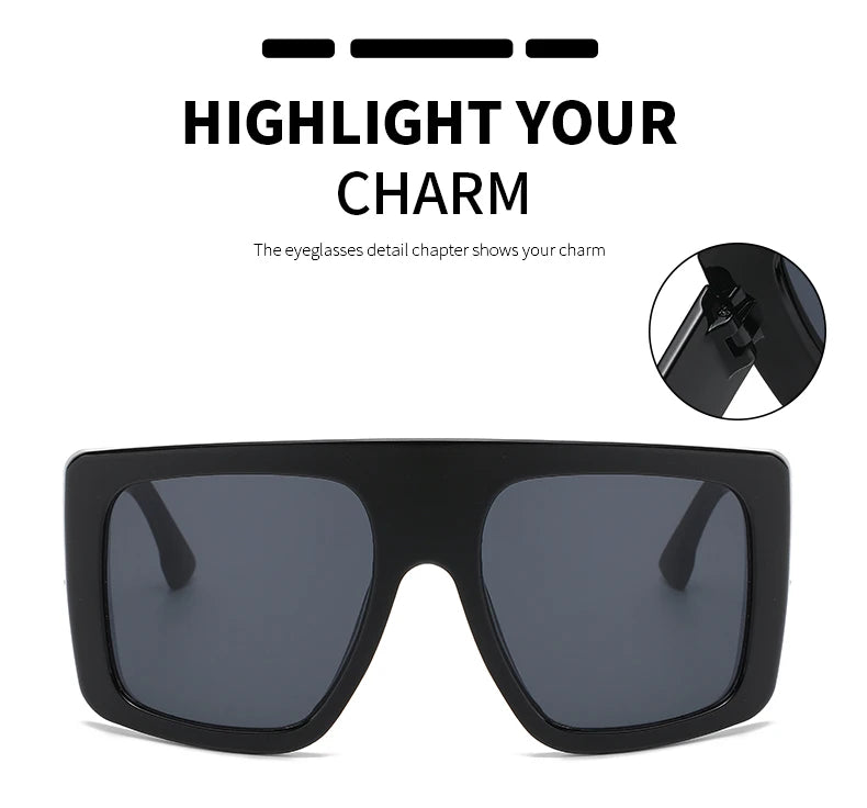 Protective Glasses Oversized Punk Square Sunglasses Y2K Unique Men Trendy Riding Sun Glasses Brand Outdoor New Eyewear UV400