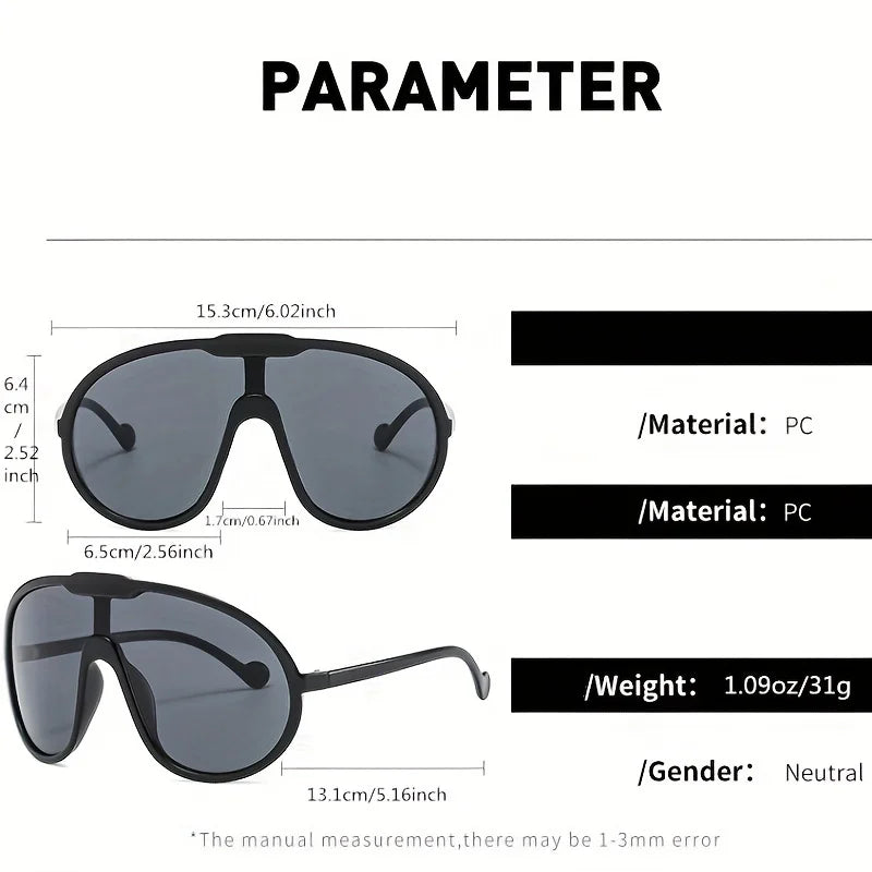 Hiking Oversized Square Anti Light Glasses Women Punk Fashion Big Frame Vintage Cycling Glasses Men Gradient Shades UV400