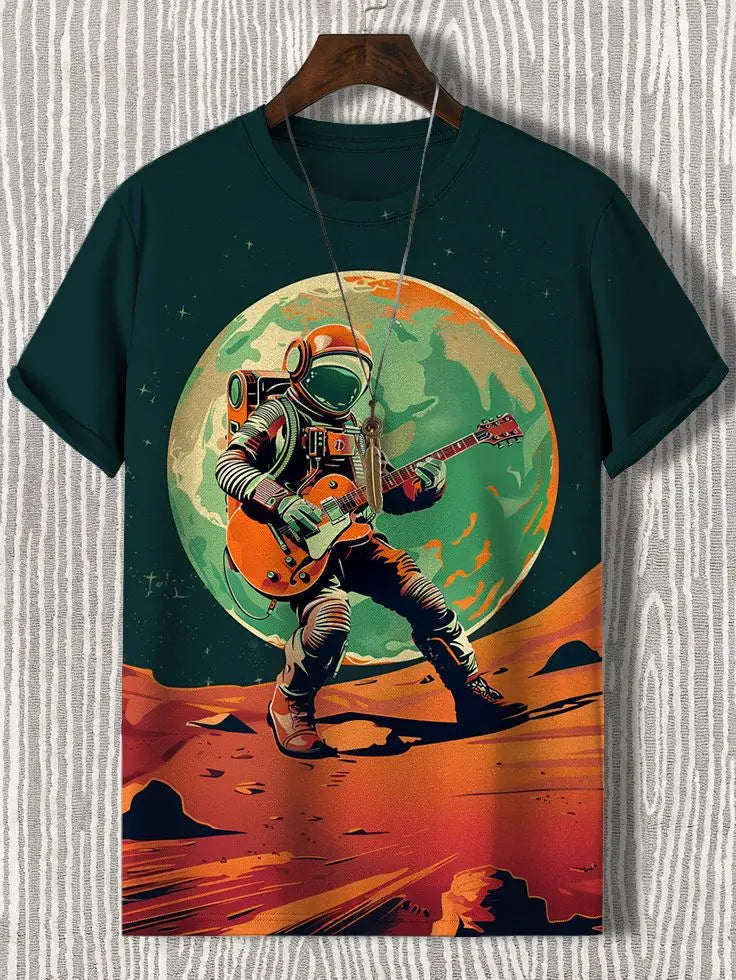 Astronaut T-Shirts Lion Robot Octopus 3D Print Men Women Short Sleeve T Shirt Tops Y2K Harajuku Oversized Tees Men's Clothing