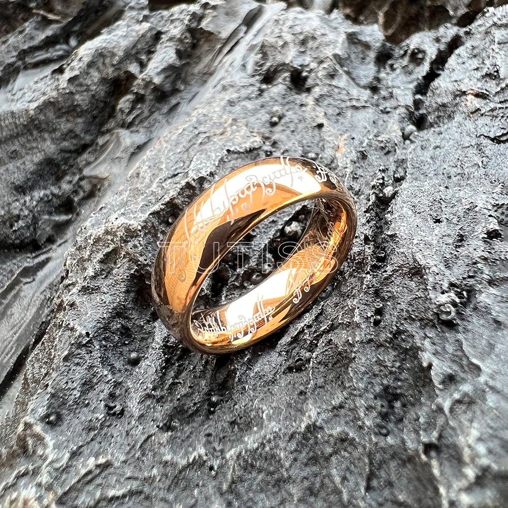 TUTISS 6/8mm Men Women Popular Engraving Ring Tungsten Wedding Band Domed Polished Stocks On Hand