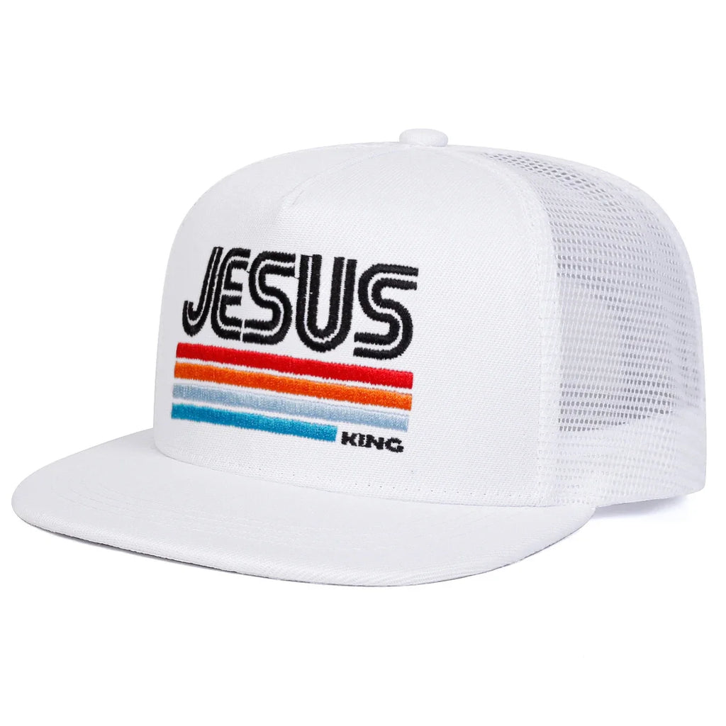 Unisex JESUS Letter Embroidery Hip-hop Net Hats Spring Summer Outdoor Adjustable Casual Baseball Caps Sunscreen Hat Sports Cap