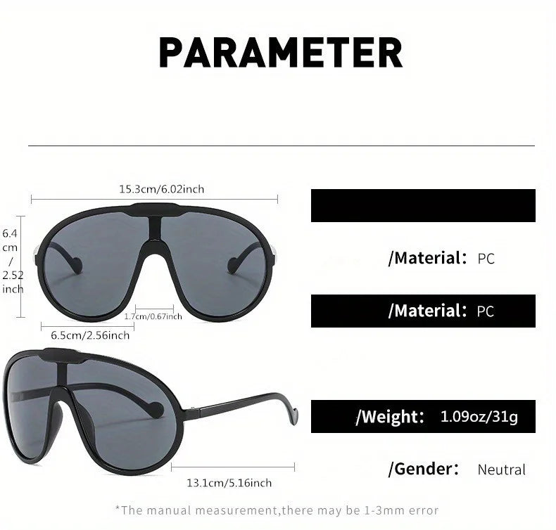 Hiking Oversized Square Anti Light Glasses Women Punk Fashion Big Frame Vintage Cycling Glasses Men Gradient Shades UV400