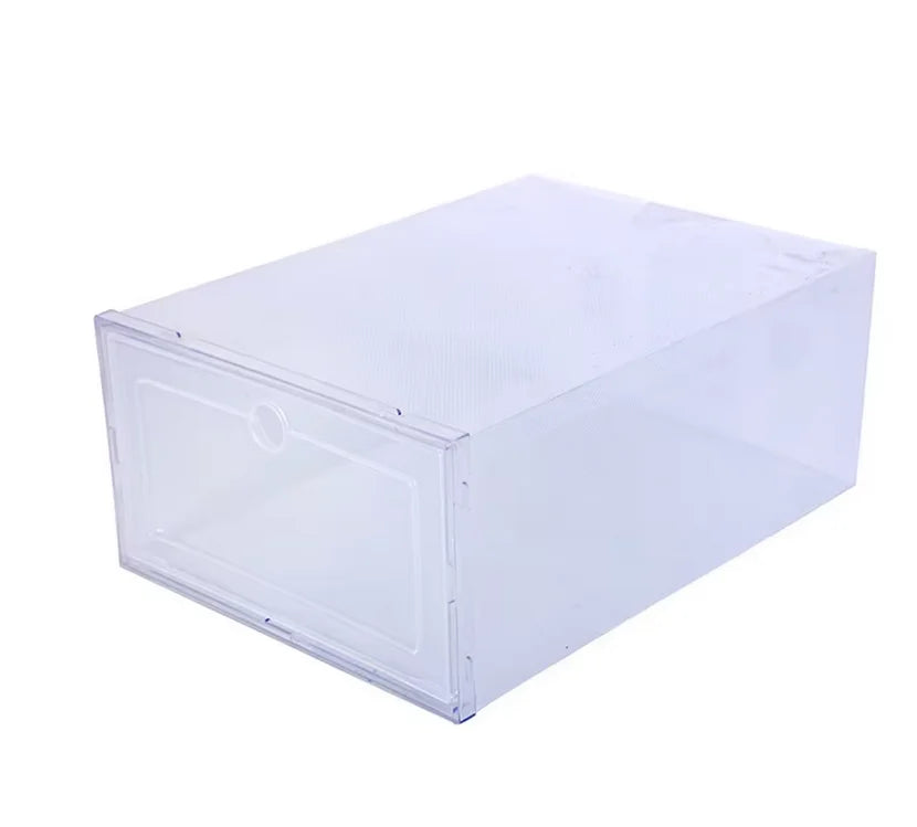 6 Pack Transparent shoe box shoes organizers thickened foldable Dustproof storage box Stackable combined shoe cabinet Sale