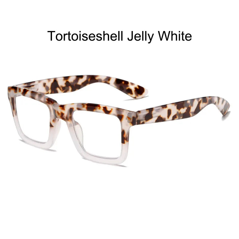Anti Blue Light Reading Glasses for Man Woman Square Full Frame Retro Design Presbyopia Spectacles Lightweight Comfort Fit