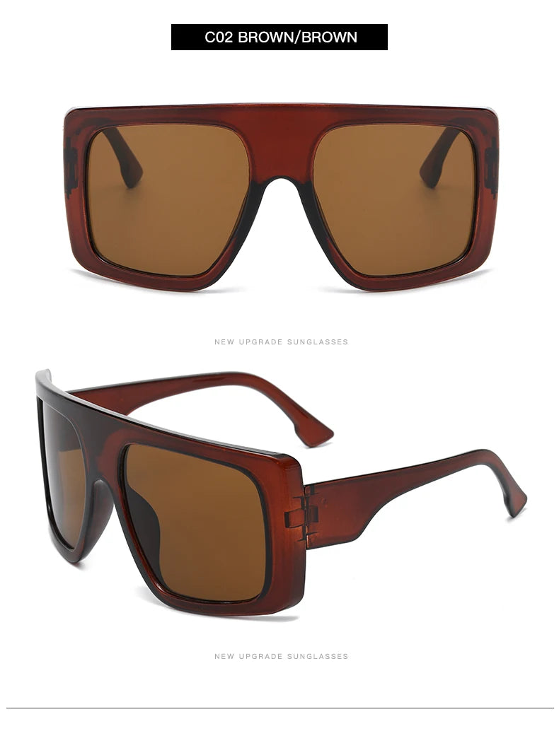 Protective Glasses Oversized Punk Square Sunglasses Y2K Unique Men Trendy Riding Sun Glasses Brand Outdoor New Eyewear UV400