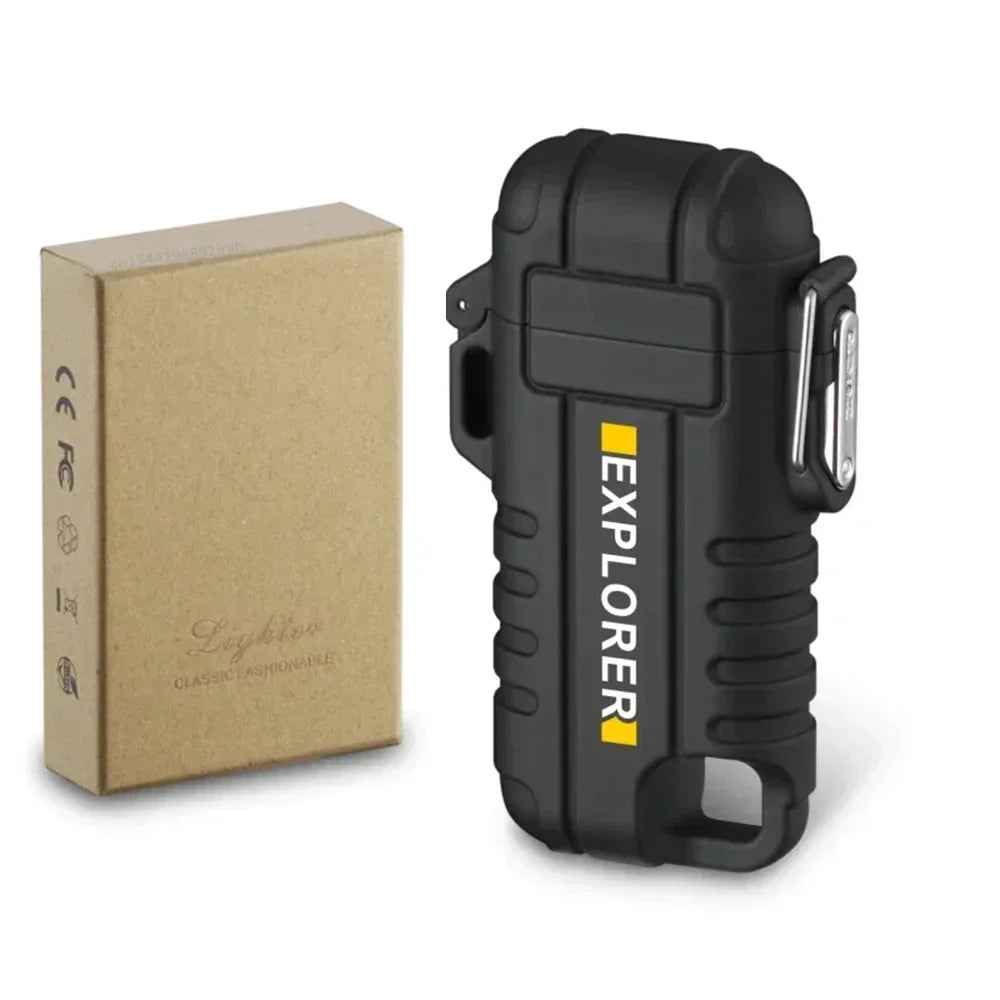 NEW USB Tape-C Waterproof Lighter Arc Plasma Lighter 360 Rotation Ignition Outdoor Camping Windproof Lighter Smoking