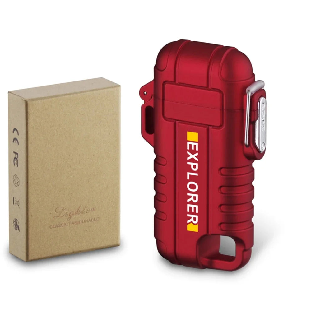 NEW USB Tape-C Waterproof Lighter Arc Plasma Lighter 360 Rotation Ignition Outdoor Camping Windproof Lighter Smoking