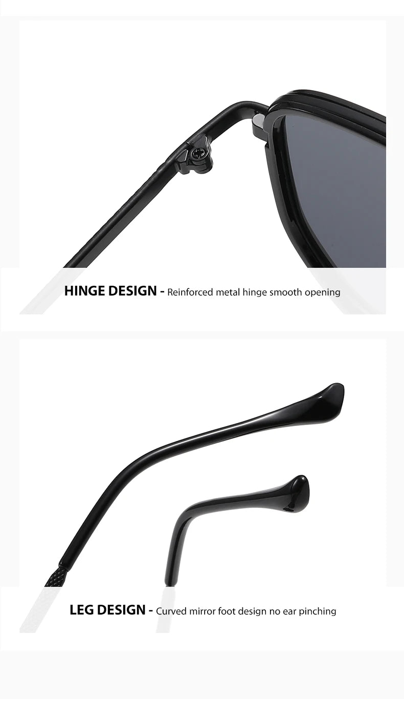 New Square Sunglasses Retro Sun Glasses For Driving Fashionable Double-bar Sun Protection Glasses For Women And Men 2549