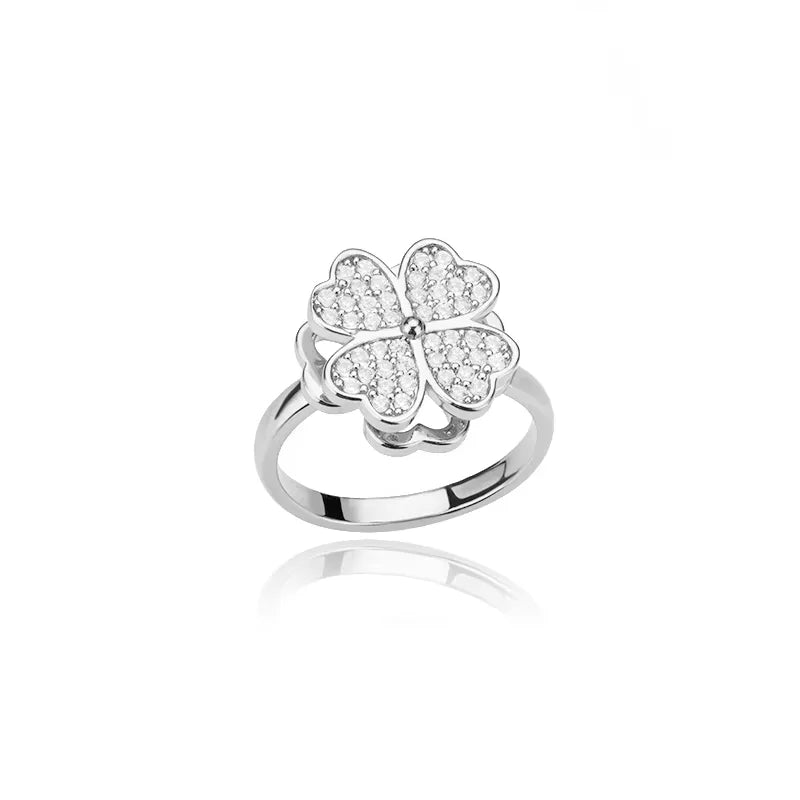 Anti Stress Anxiety Fidget Rings for Women Stainless Steel Sunflower Sun Star Spinner Ring Christmas Jewelry Gifts Dropshipping
