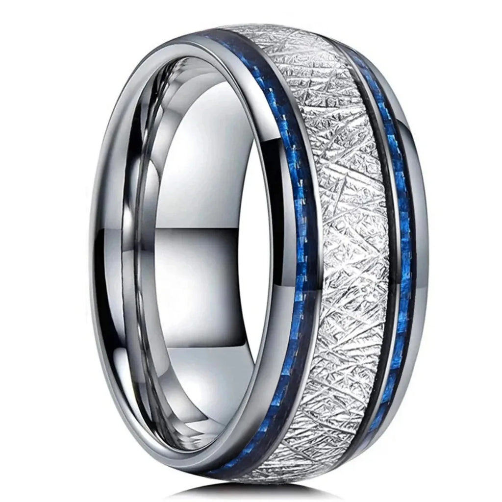 Fashion 8MM Gold Color Men Stainless Steel Ring Pink Abalone Shell Inlay Rings For Men Women Wedding Engagement Jewelry Gift