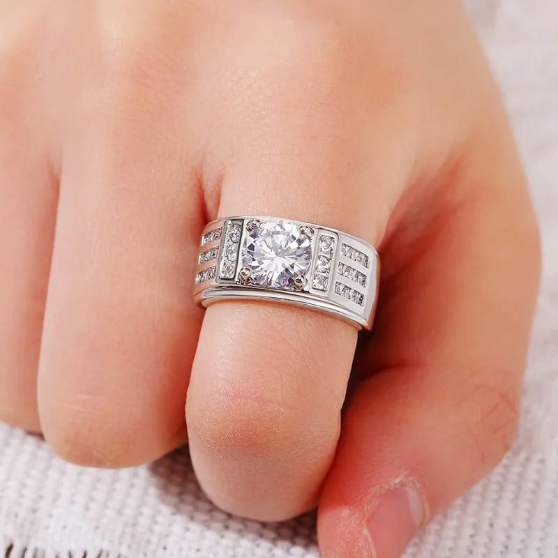 925 Sterling Silver Wedding Bands Women Rings with AAA Cubic Zirconia Engagement Proposal Rings Fashion Versatile Jewelry