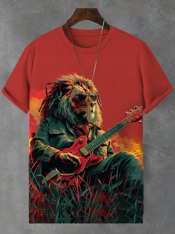 Astronaut T-Shirts Lion Robot Octopus 3D Print Men Women Short Sleeve T Shirt Tops Y2K Harajuku Oversized Tees Men's Clothing