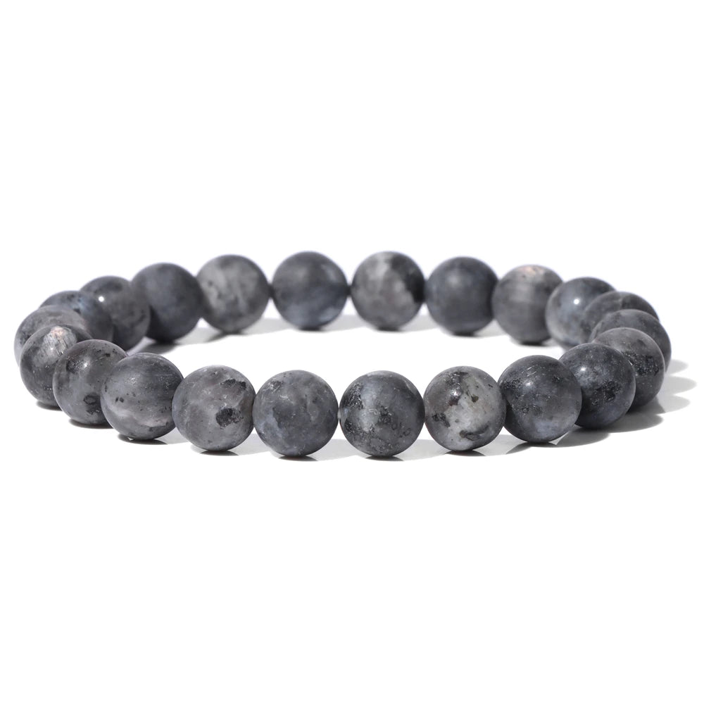 8mm Black White Natural Stone Bracelet Handmade Matte Opal Beaded Bracelets Energy Yoga Male Bracelet for Men Women Jewelry Gift