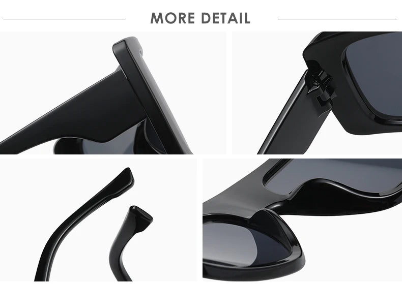 Protective Glasses Oversized Punk Square Sunglasses Y2K Unique Men Trendy Riding Sun Glasses Brand Outdoor New Eyewear UV400