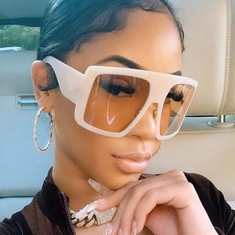 Protective Glasses Oversized Punk Square Sunglasses Y2K Unique Men Trendy Riding Sun Glasses Brand Outdoor New Eyewear UV400