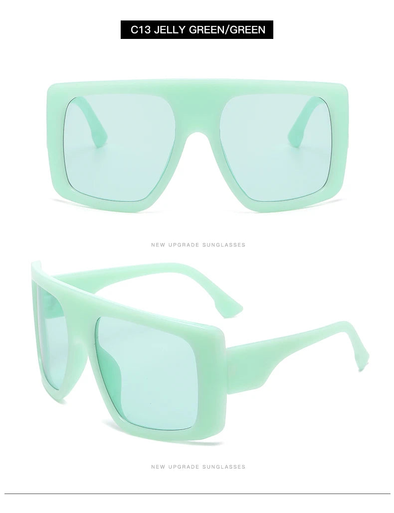 Protective Glasses Oversized Punk Square Sunglasses Y2K Unique Men Trendy Riding Sun Glasses Brand Outdoor New Eyewear UV400