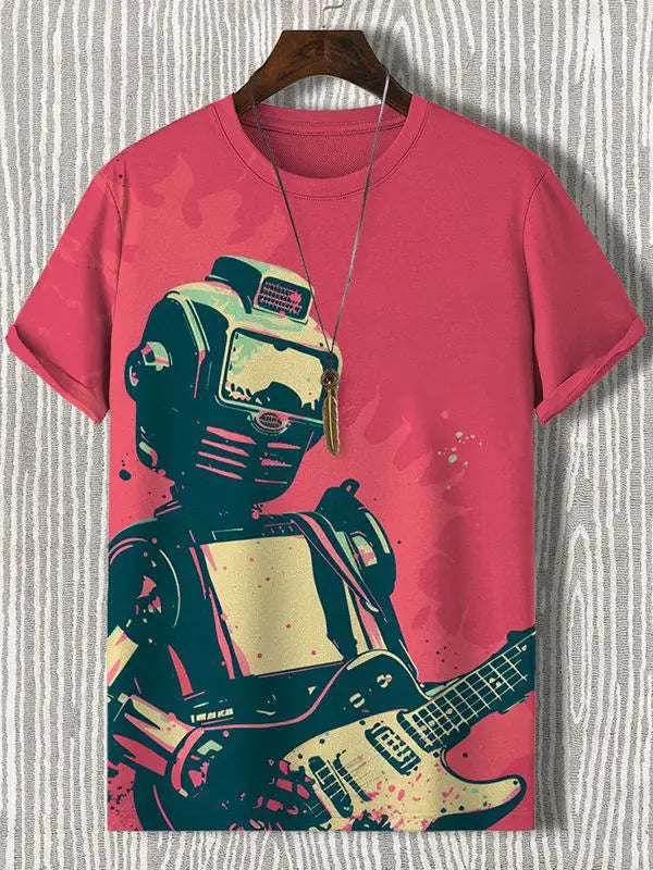 Astronaut T-Shirts Lion Robot Octopus 3D Print Men Women Short Sleeve T Shirt Tops Y2K Harajuku Oversized Tees Men's Clothing