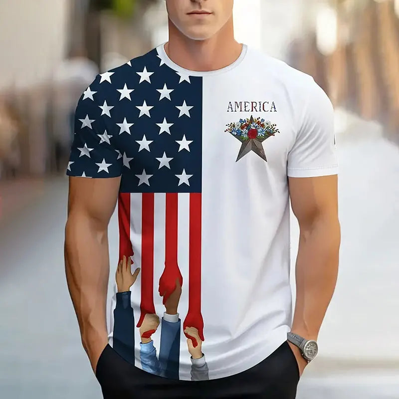 2024 New Fashion Innovative Math Formula Printed Men's Short Sleeve Summer Fresh Men Sports Fitness T Shirt Loose Round Neck Top