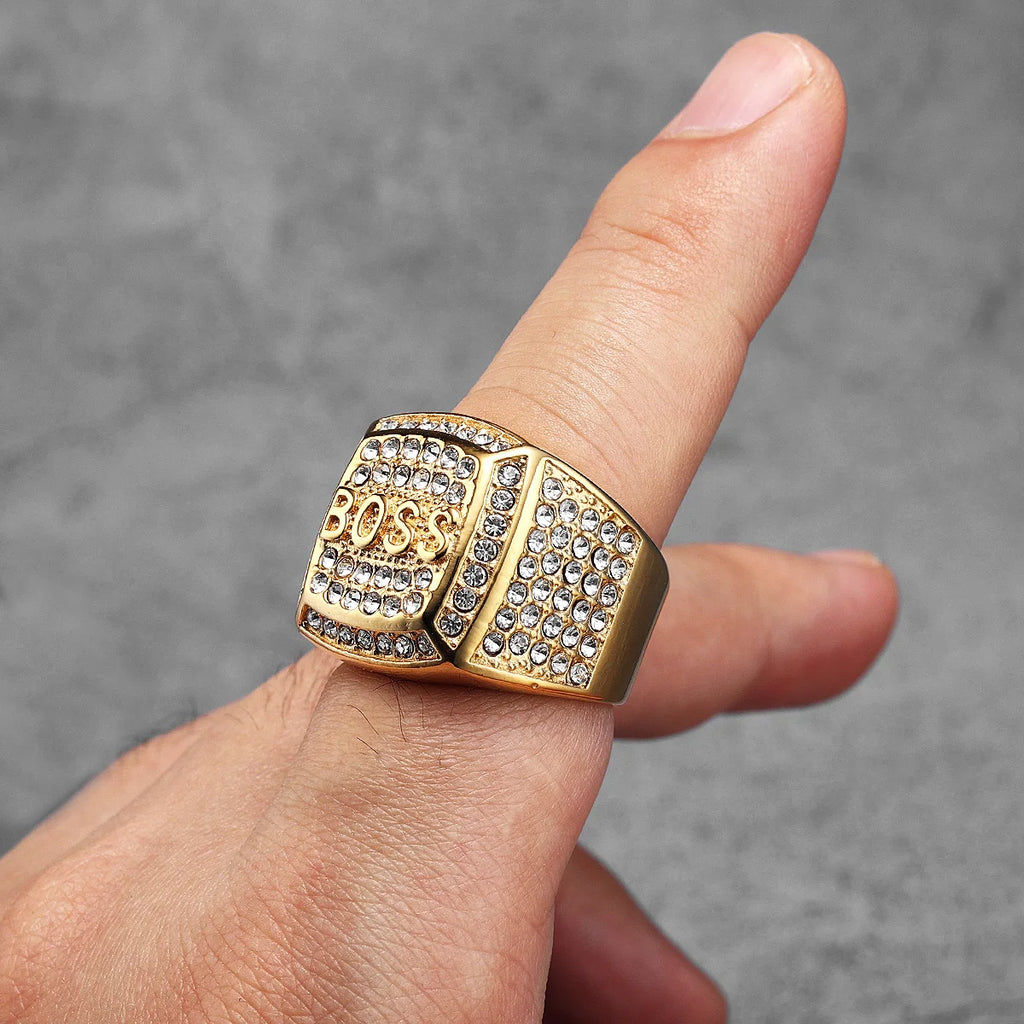 Shiny Gemstone Luxury Stainless Steel Men Rings Punk New In For Male Women Fashion Jewelry Creativity Gift Wholesale Dropshiping