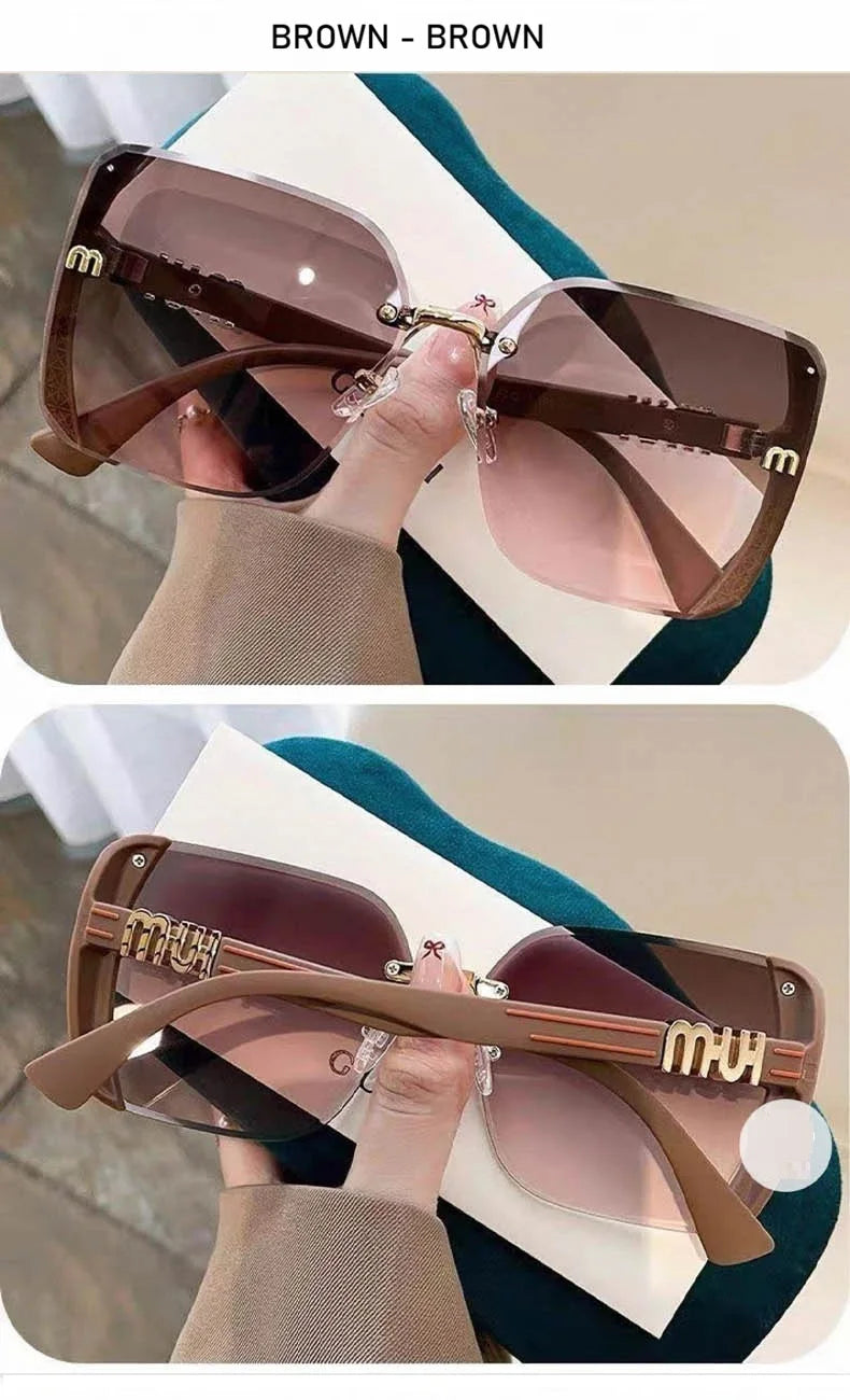 QVQV Luxury Designer Square Sunglasses Women High Quality Letters Sun Glasses Ladies Vintage Trendy Driving Eyewear Gafas De Sol