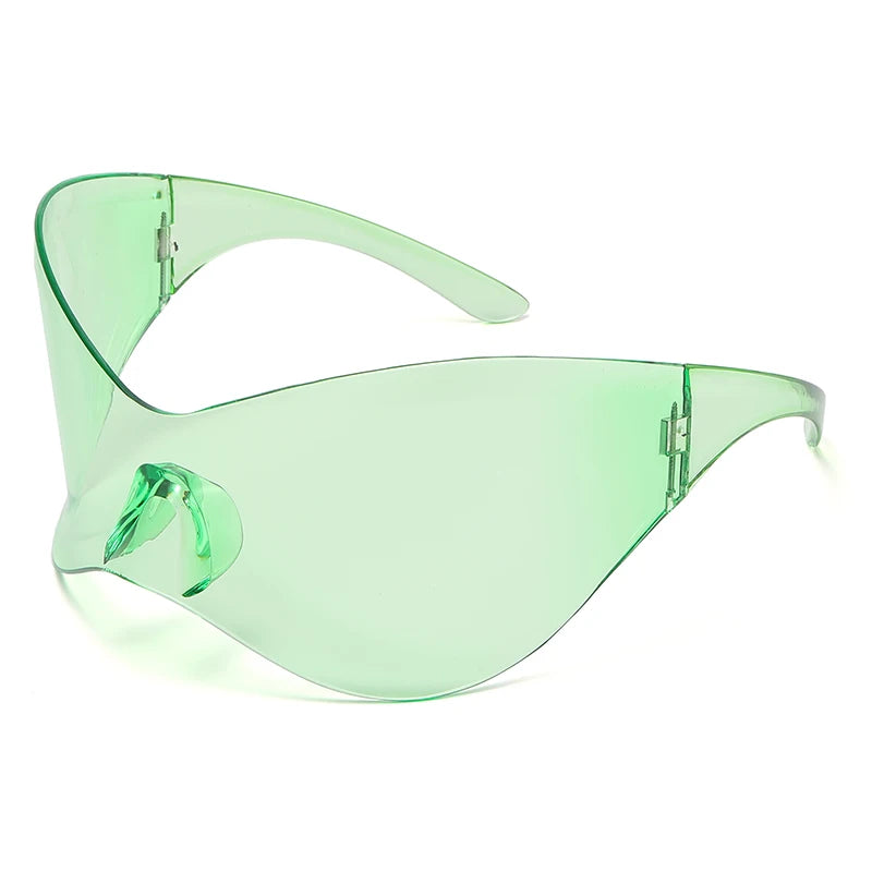 Cycling New Oversized Y2K Punk Rimless Sunglasses Women Men Brand Designer Hip Hop Sport One Piece Sun Glasses Shades Goggles
